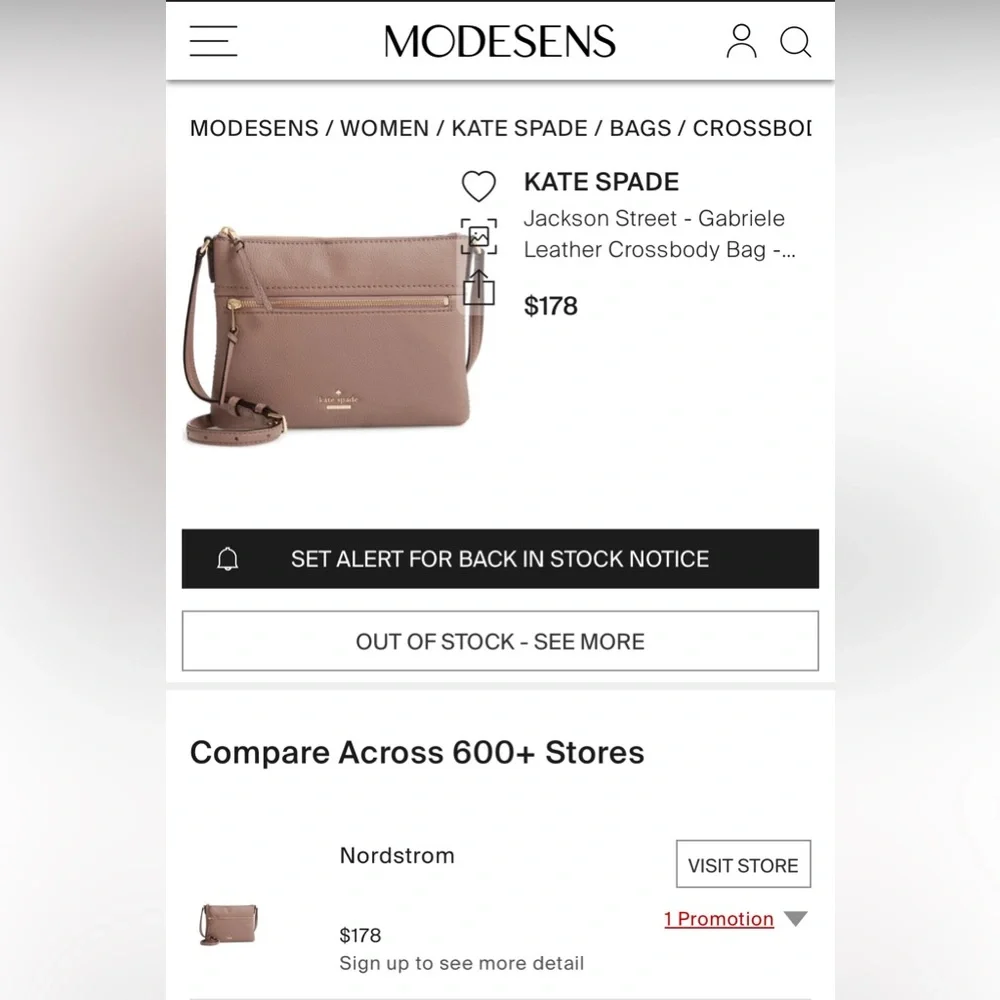 KATE SPADE Brown Leather‎ Crossbody Bag (like new, 180$ retail)
